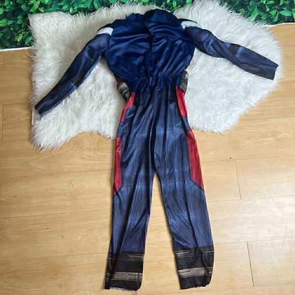 Captain America kids halloween Costume Muscle Chest Padded Jumpsuit size Small - Picture 13 of 15